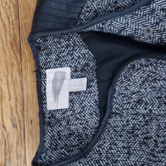 Forever 21 womens cropped twead/ faux leather jacket blazer, size XS - Picture 2 of 13